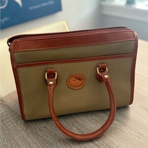 Dooney & Bourke Olive and Brown Leather Satchel